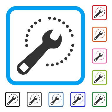 Hizmet araçları anahtar simgesi çerçeveli