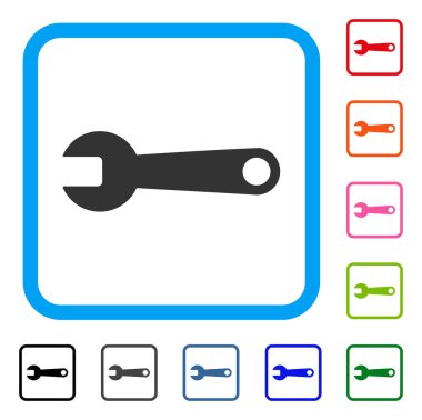 İngiliz anahtarı simgesini çerçeveli