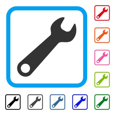 İngiliz anahtarı simgesini çerçeveli