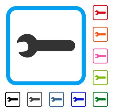 İngiliz anahtarı simgesini çerçeveli