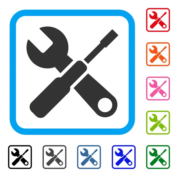 Dostosowywanie narzędzia Oprawiona ikona — Wektor stockowy