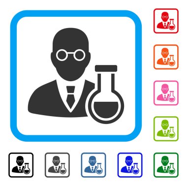 Kimyager simgesi çerçeveli