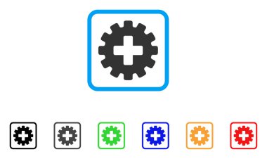 Artı dişli vektör simge çerçeveli