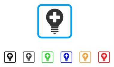 Sağlığa bakım ampul vektör simge çerçeveli