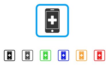 Mobil tıp vektör simge çerçeveli