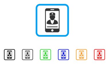 Cep doktor vektör simge çerçeveli