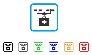 Uyuşturucu uçağı teslim vektör simge çerçeveli