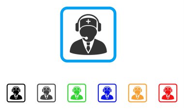 Acil durum operatör çerçeveli vektör simgesi