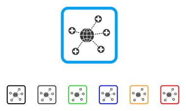 Küresel sağlık Linkler vektör simge çerçeveli