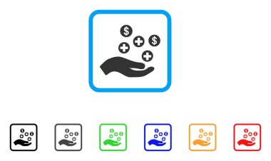 El teklif tıbbi hizmet vektör simge çerçeveli