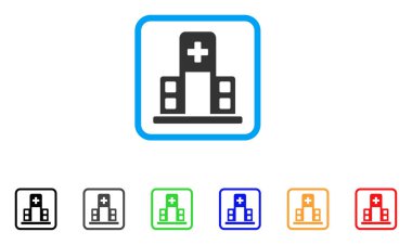 Hastane Binası vektör simge çerçeveli