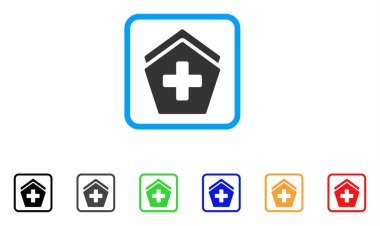 Hastane vektör simge çerçeveli