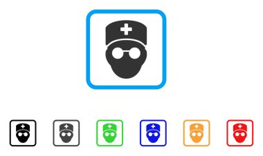 Doktor kafa vektör simge çerçeveli