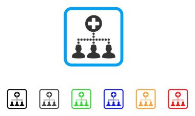 Tıbbi istemci bağlantıları vektör simge çerçeveli