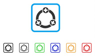 Tıbbi işbirliği vektör simge çerçeveli