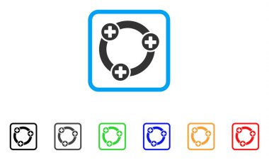 Tıbbi işbirliği vektör simge çerçeveli