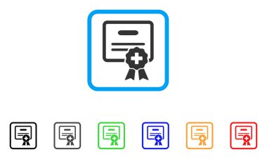 Tıbbi sertifika vektör simge çerçeveli