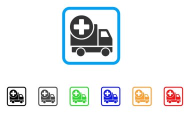 Tıbbi teslim vektör simge çerçeveli