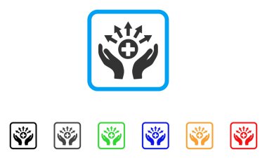 Tıbbi dağıtım eller vektör simge çerçeveli