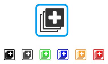 Tıbbi belgeleri vektör simge çerçeveli