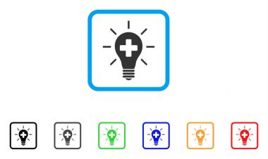 Tıbbi elektrik lambası vektör simge çerçeveli