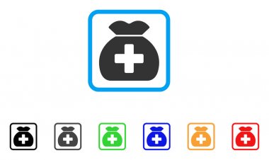 Sağlık fonu çuval vektör simge çerçeveli