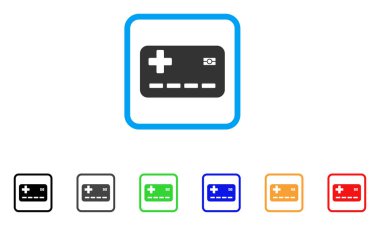 Sağlık sigorta kartı vektör simge çerçeveli