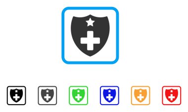 Tıbbi Sigorta kalkan vektör simge çerçeveli