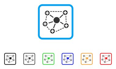 Tıbbi ağ yapısı vektör simge çerçeveli