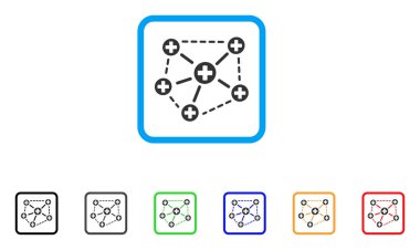 Tıbbi ağ yapısı vektör simge çerçeveli