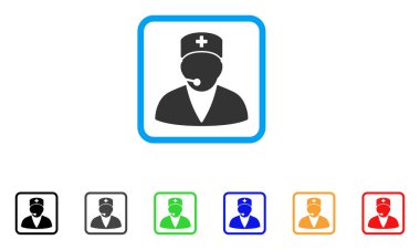 Tıbbi operatör vektör simge çerçeveli