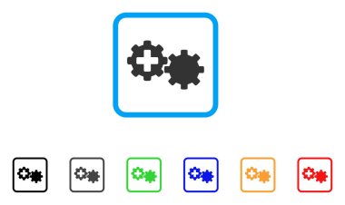 Tıbbi işlem Gears vektör simge çerçeveli
