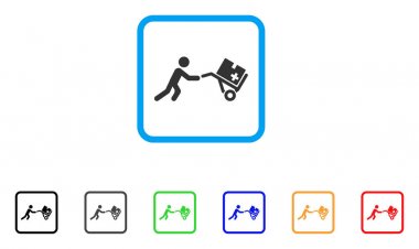 Tıbbi alışveriş sepeti vektör simge çerçeveli