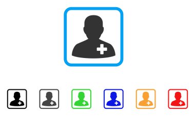 Tıbbi gönüllü çerçeveli vektör simgesi