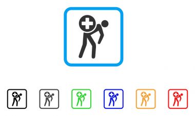 İlaç kurye vektör simge çerçeveli