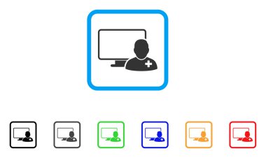 Online doktor vektör simge çerçeveli