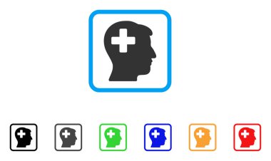 Artı adam kafa vektör simge çerçeveli