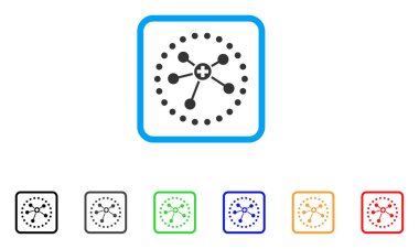 Yuvarlak tıbbi bağlantıları vektör simge çerçeveli