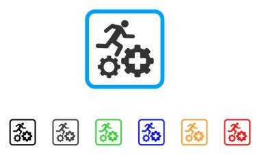 Runner tedavi süreci Gears vektör simge çerçeveli