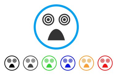 Korku gülümseme yuvarlak simge