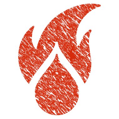 Su damla simgesi Grunge filigran ateş