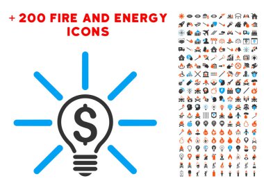 İş fikri ampul simgesi ile Bonus alev koymak