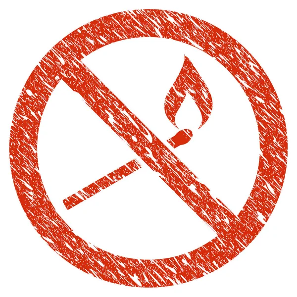 Verbotenes Streichholz Feuer Ikone Grunge Wasserzeichen — Stockvektor