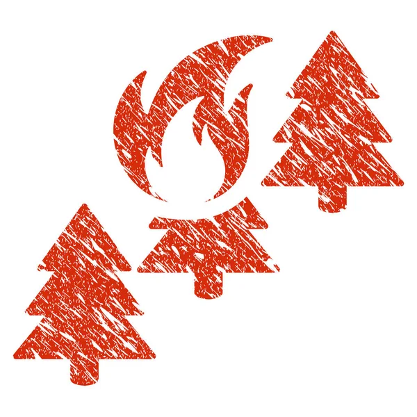 Forest Fire Icon Grunge Watermark — Stock Vector