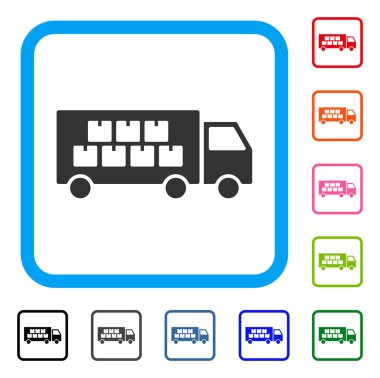 Mal taşıma kamyonu simgesi çerçeveli