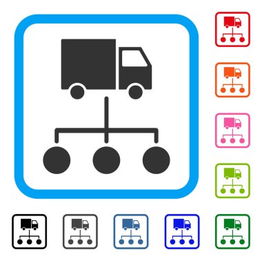 Kamyon dağıtım düzeni simgesini çerçeveli