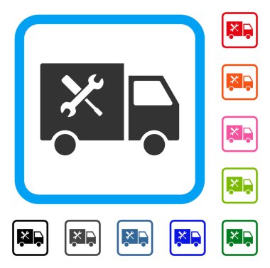 Hizmet araba simgesi çerçeveli