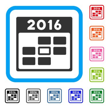 2016 takvim günü simgesi çerçeveli