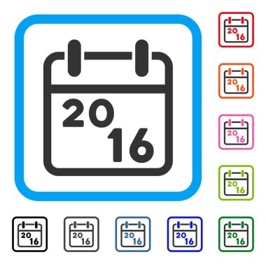 2016 takvim simgesini çerçeveli