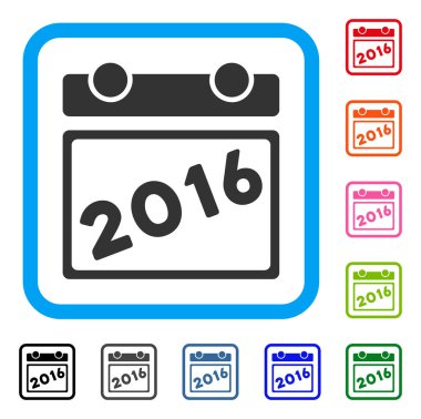 2016 takvim simgesini çerçeveli